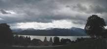 (Foto: Düster, sturmzerfetzte Wolken über den Ammergauer Alpen)