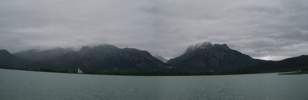 Foto: Forgensee und Tegelberg im Regen