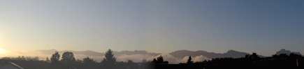 Foto: Morgenpanorame mit Nebelbank
