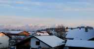 Foto: leuchtende Berge im Abendlicht